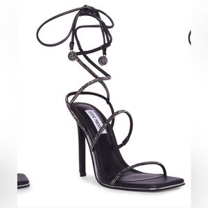 Steve Madden Unveil Wrap Heels - Black Size 6.5 - NEW